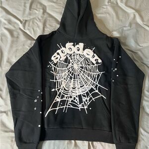 OG WEB BLACK SP5DER HOODIE